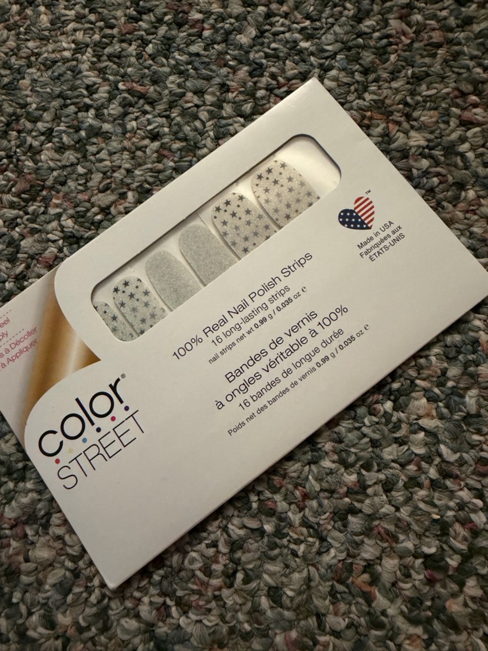 Color Street Under the Stars Silver Glitter Star Nail Strips